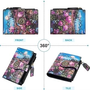 Floral Wallet with Button Closure